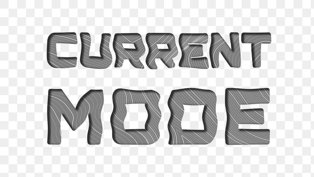Dark gray current mode word topographic typography design element