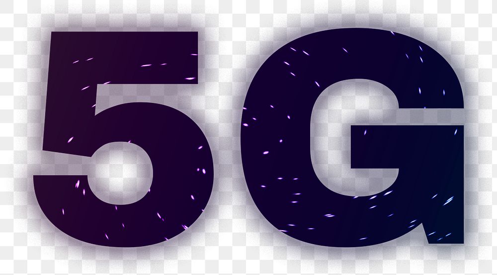 80s retro 5g png neon text font