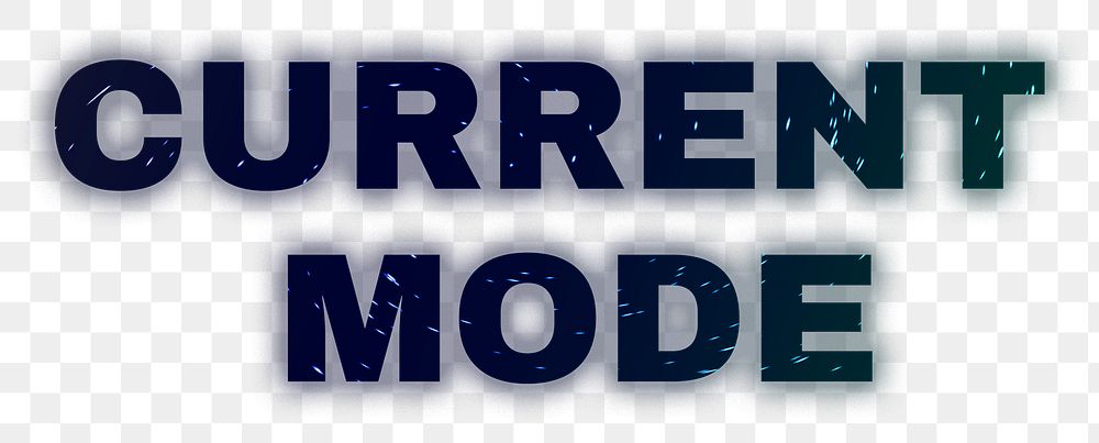 Futuristic neon current mode png word typography