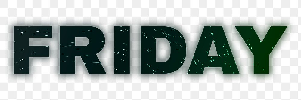 Neon friday transparent png word typography