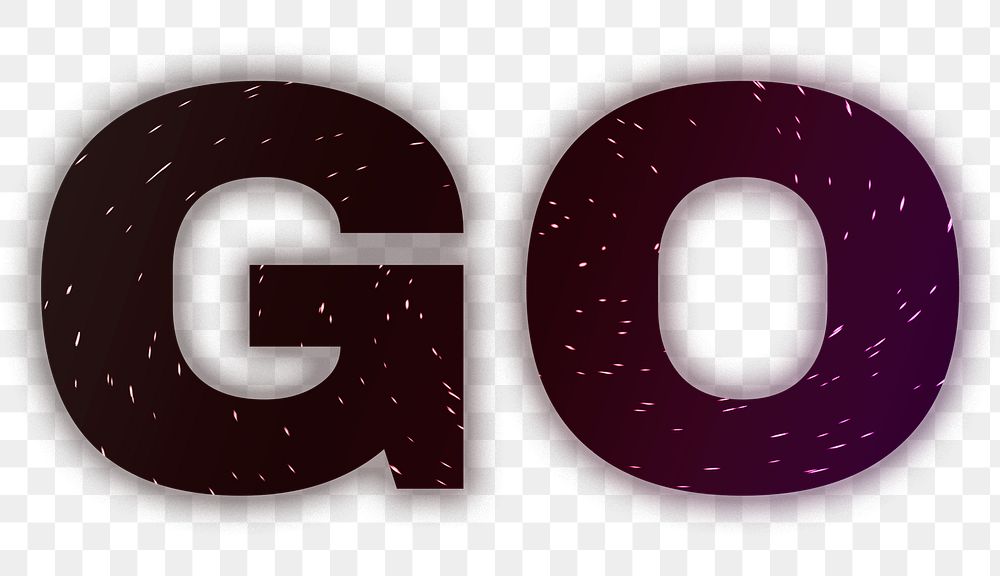 Tech go neon png word typography