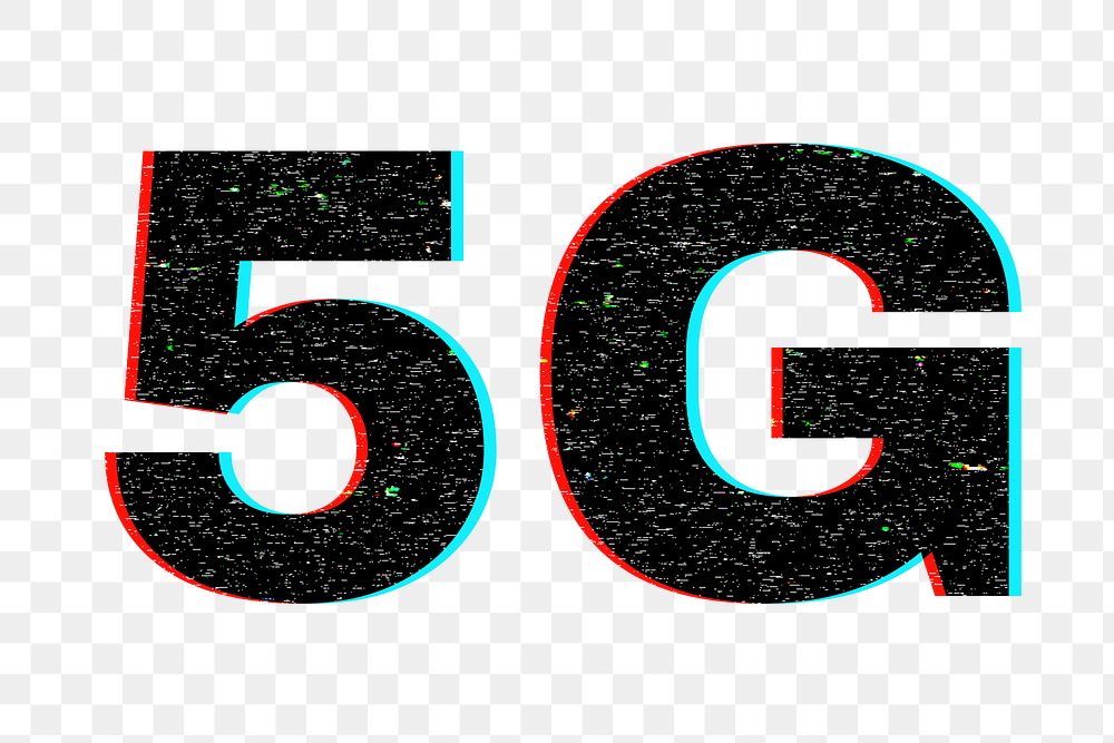 Blurred word 5G png typography