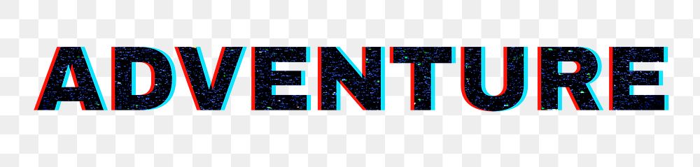 Png transparent futuristic neon adventure text typography