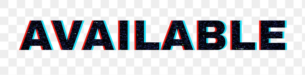 Retro available neon png word typography