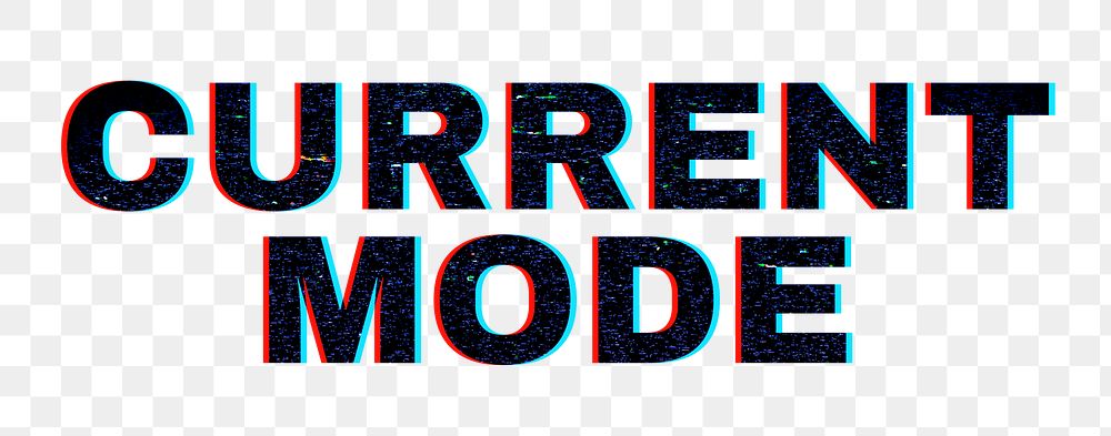 Futuristic neon current mode png word typography