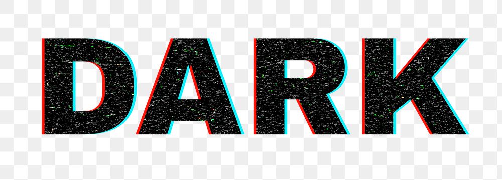 Blurred word DARK png typography
