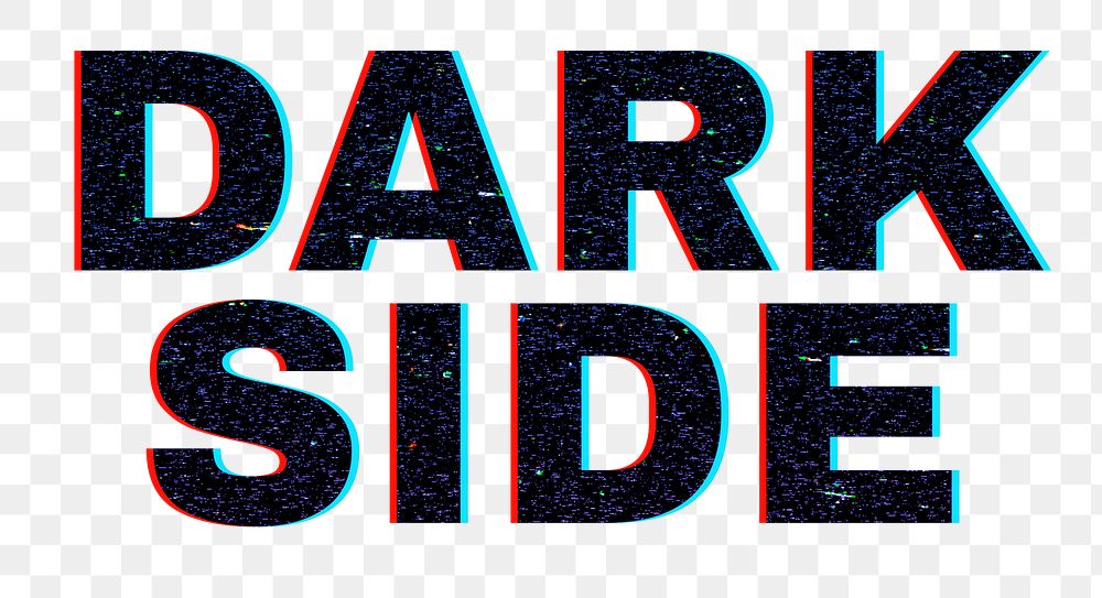Futuristic dark side neon png text font