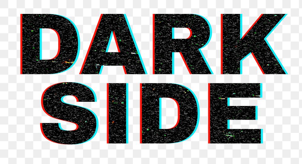 Blurred word DARK SIDE png typography