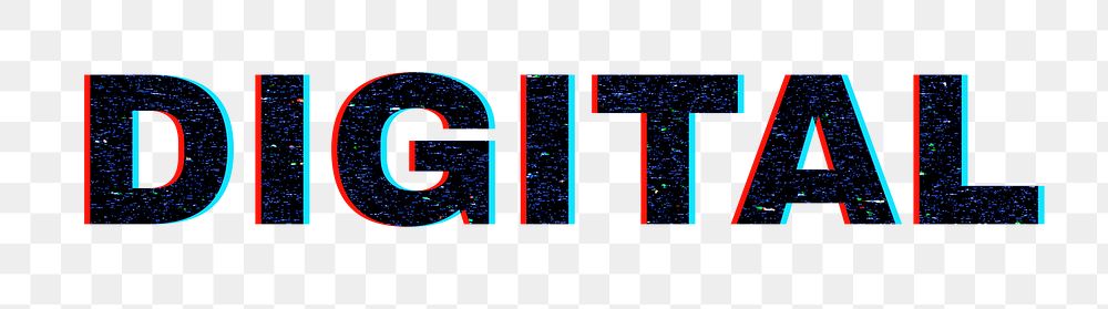 Space digital neon png word typography