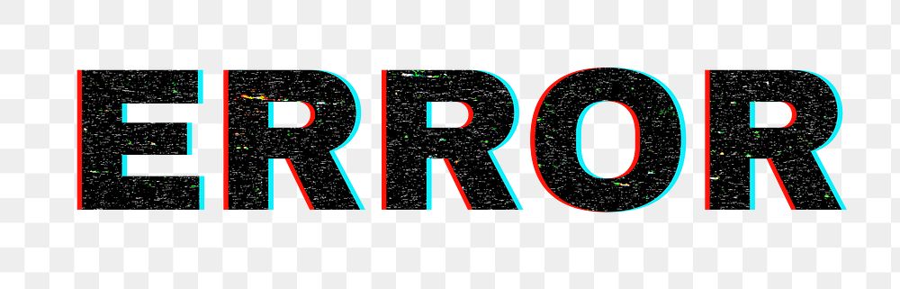 Blurred word ERROR png typography