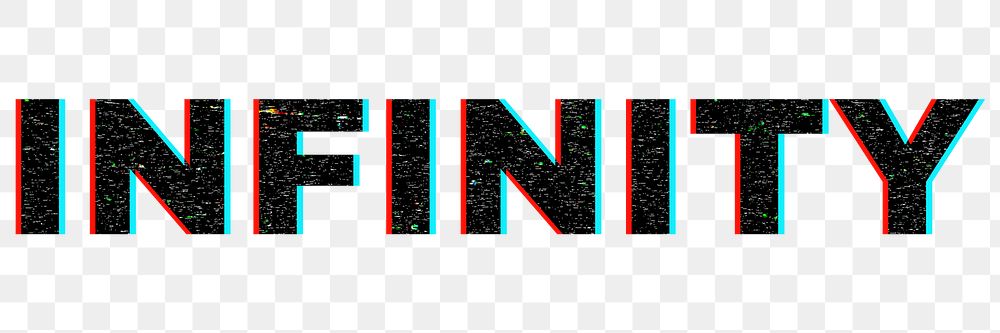 Blurred word INFINITY png typography