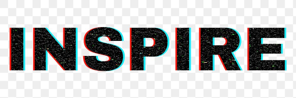 Blurred word INSPIRE png typography