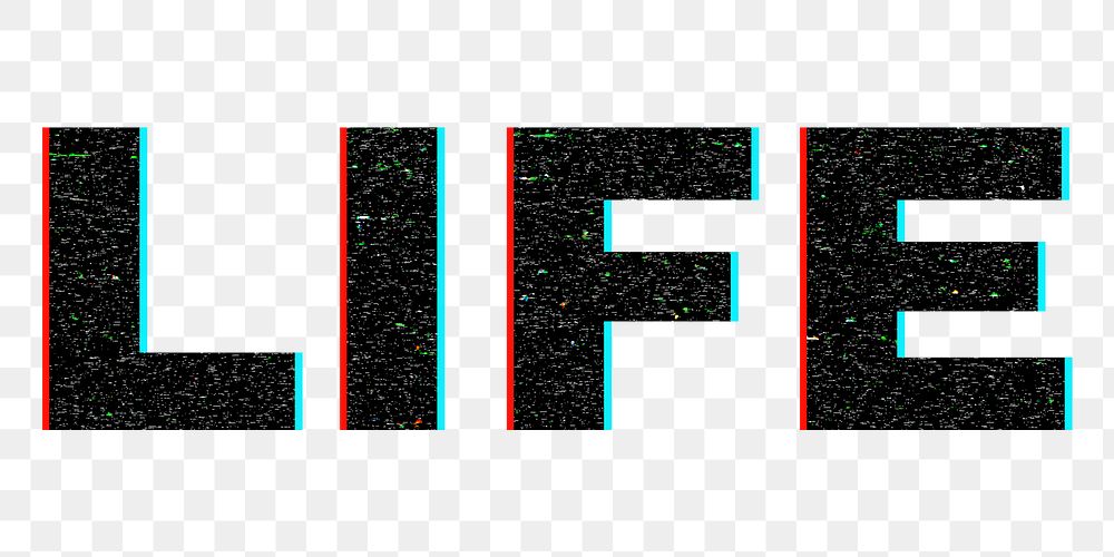 Blurred word LIFE png typography