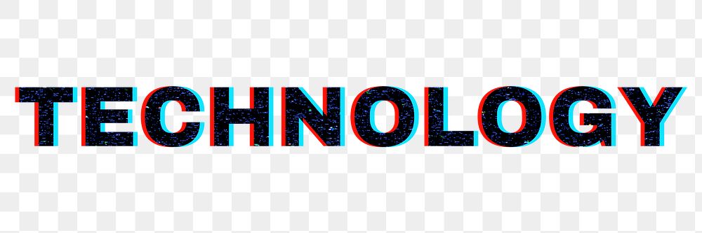 Technology neon png text bold font