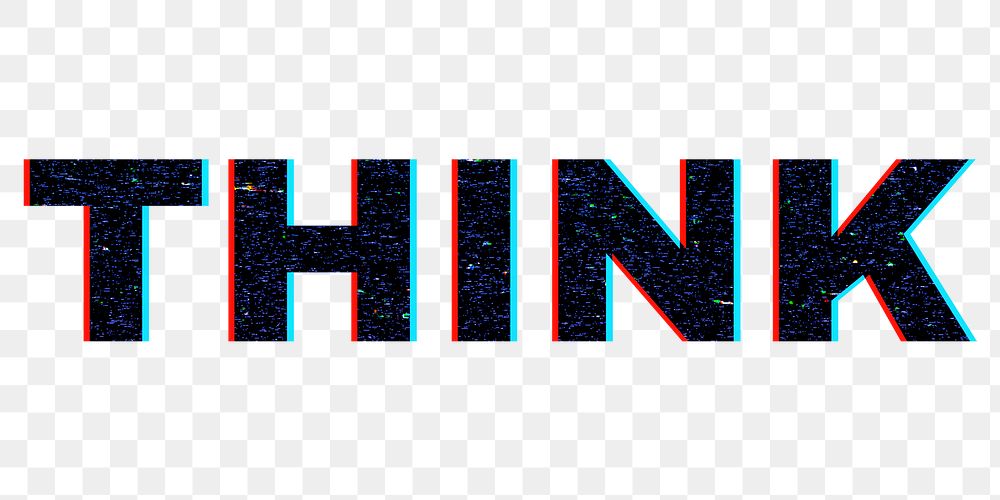 Think neon png word typography
