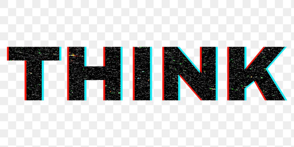 Blurred THINK png typography word