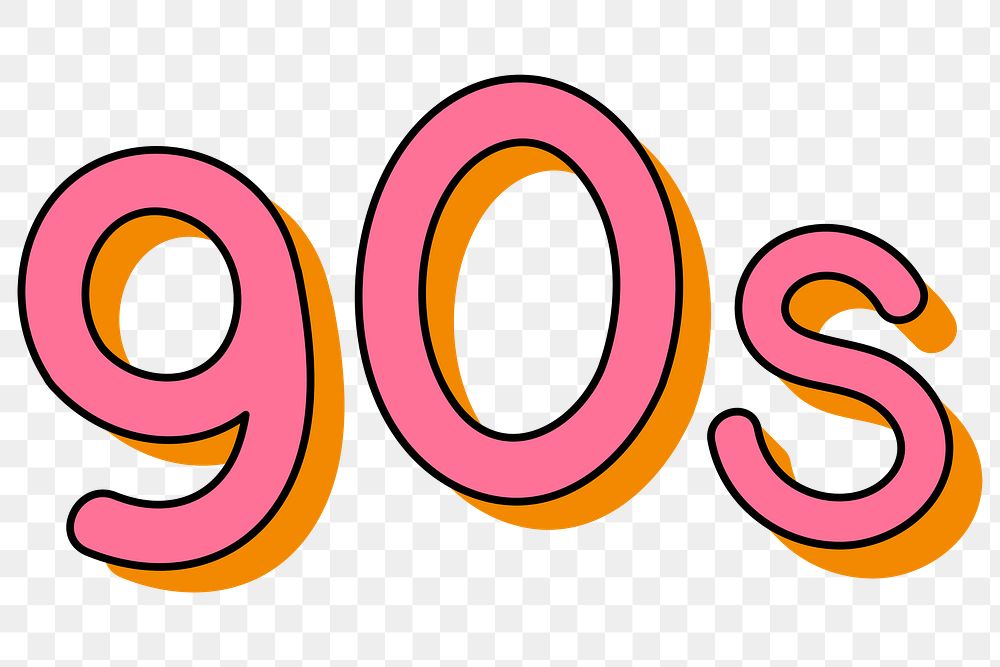 Pink 90s typography design element