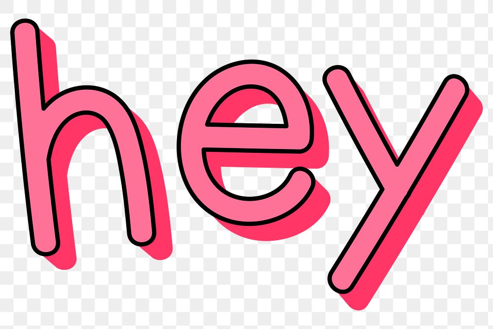 Pink hey typography design element