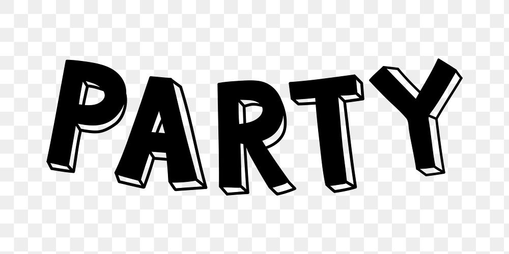 Party png word typography font