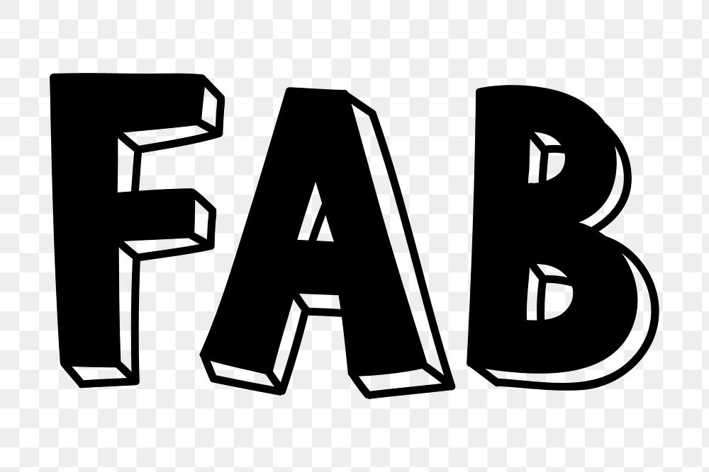 Fab png comic word typography font