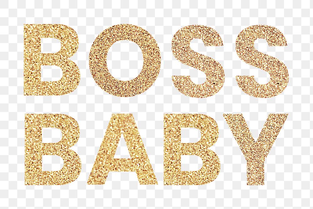 Glittery boss baby typography design element