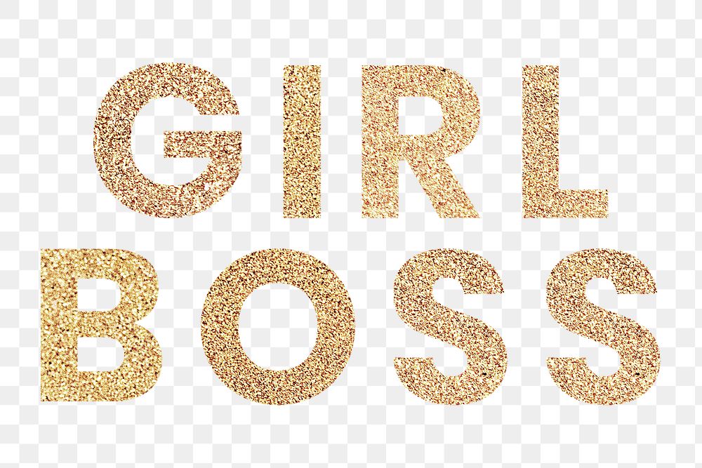 Glittery girl boss typography design element