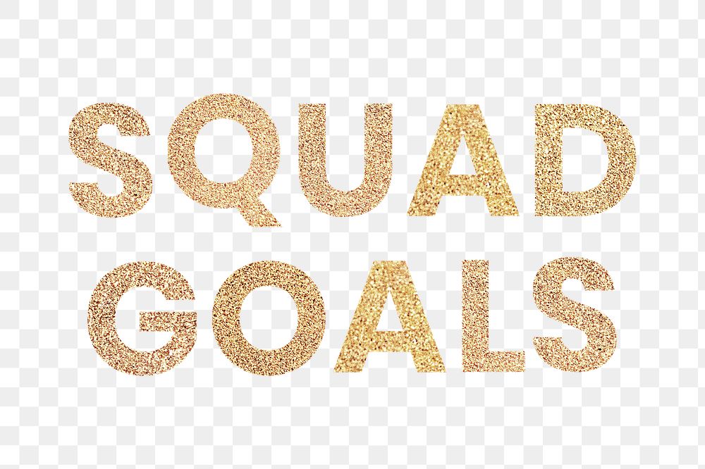Glittery squad goals typography design element