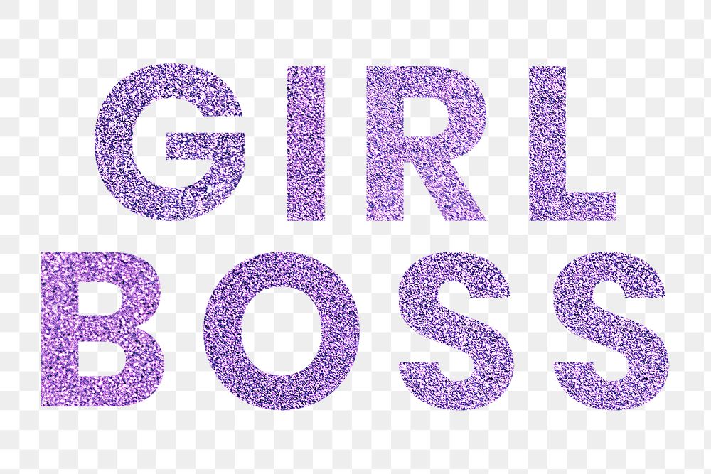 Girl Boss shimmery purple png social media sticker