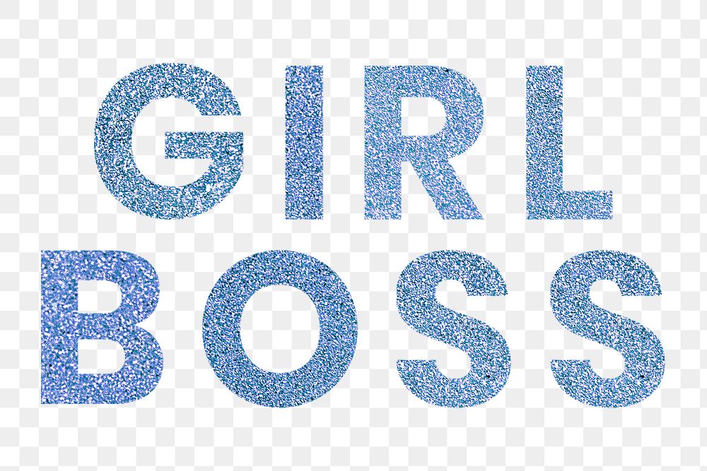 Png Girl Boss glittery blue word typography