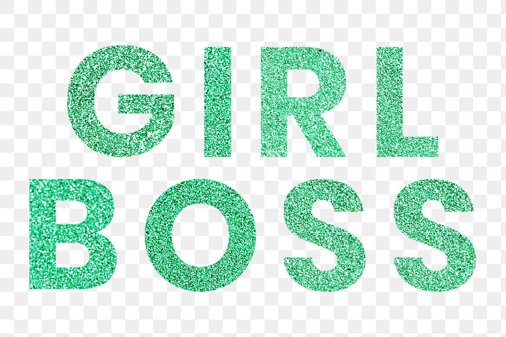 Girl Boss png aqua green trendy typography sticker