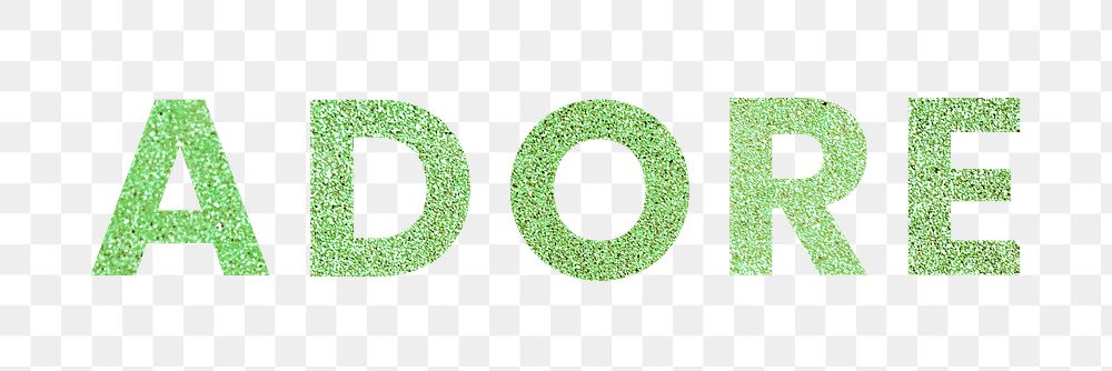 Adore green png sparkly word typography