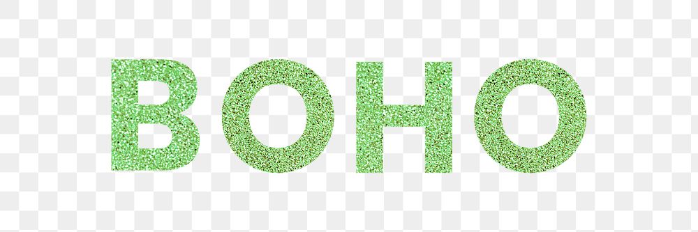Boho png green trendy typography sticker