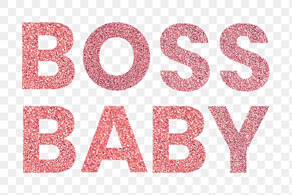 Glitter Boss Baby red png word typography