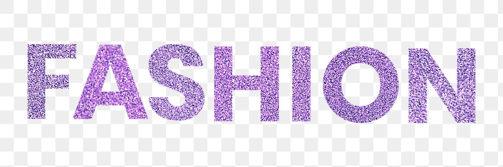 Sparkly purple Fashion png word typography sticker
