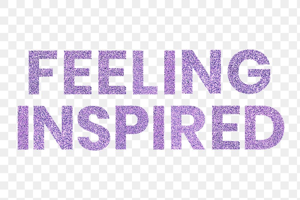 Feeling Inspired purple png trendy text sticker