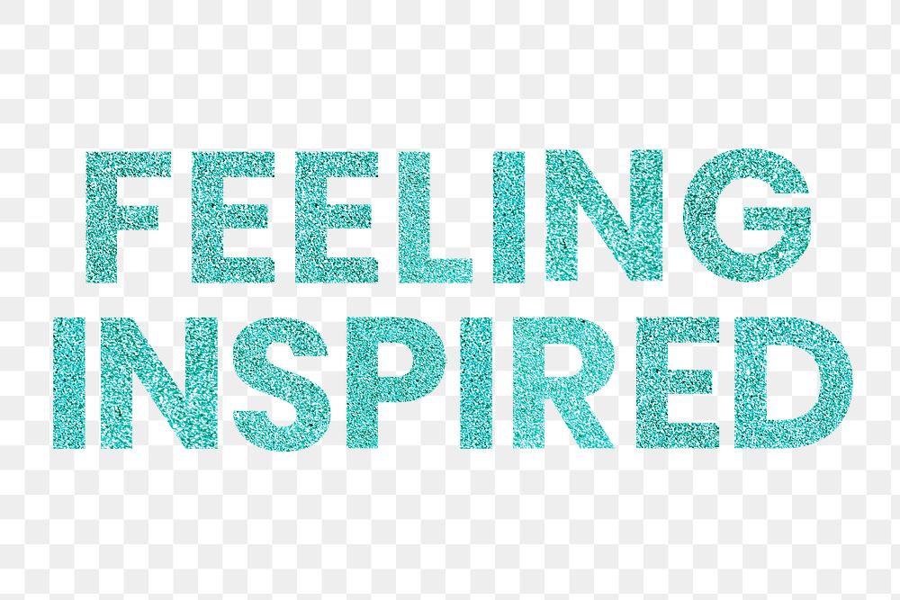 Png Feeling Inspired glittery blue word typography