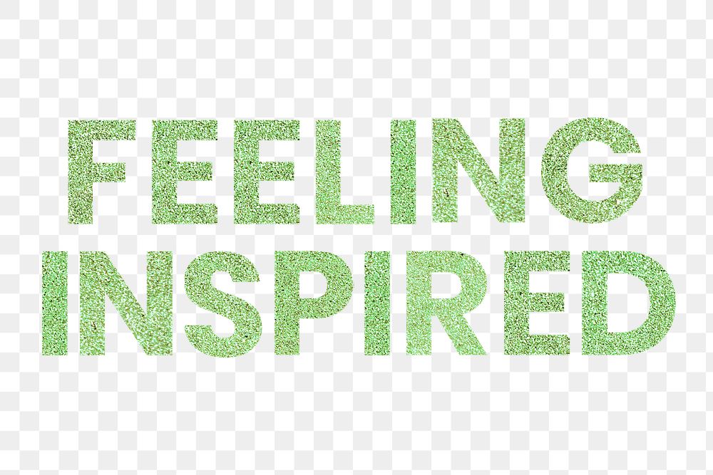 Glitter Feeling Inspired green png word typography