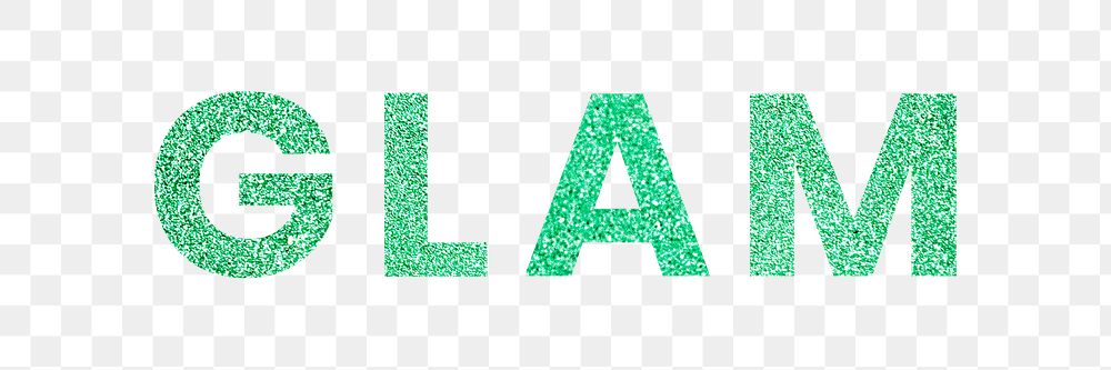 Glam png aqua green trendy typography sticker