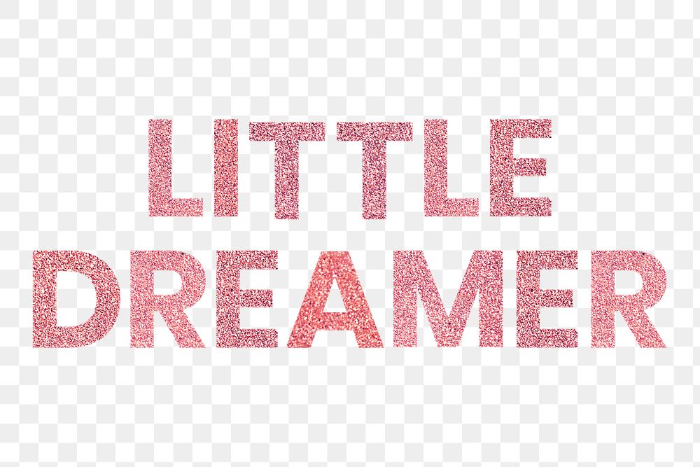 Little Dreamer red png sparkly word typography