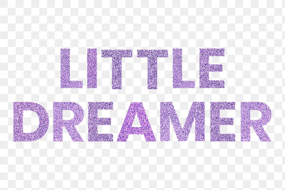 Little Dreamer shimmery purple png social media sticker