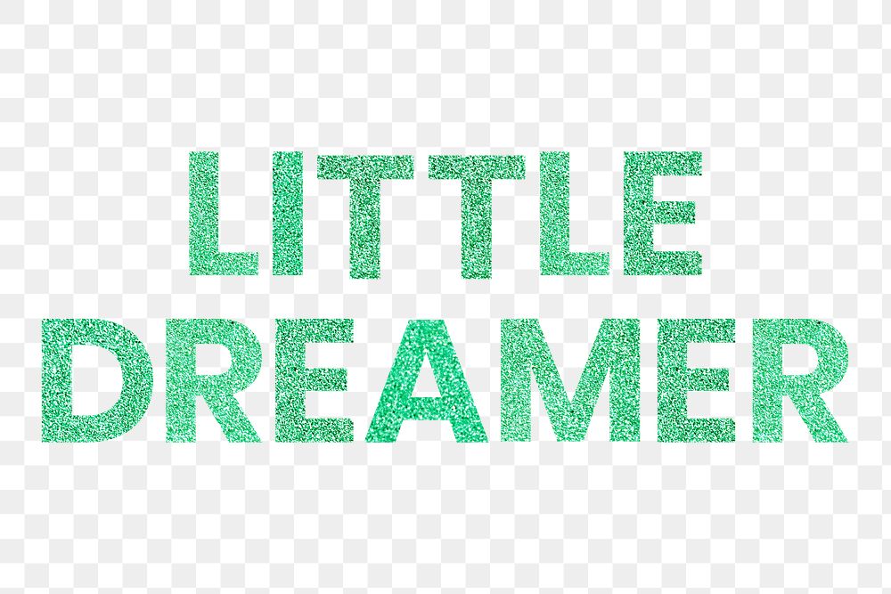 Little Dreamer aqua green png trendy typography sticker