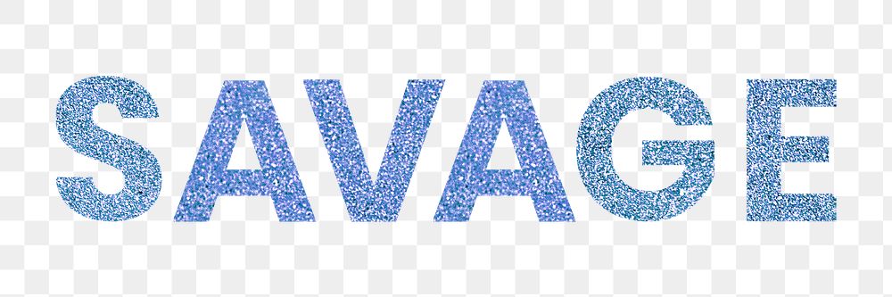 Png Savage glittery blue word typography