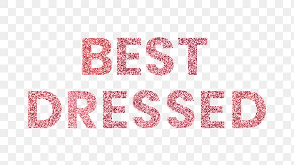 Best Dressed red png sparkly word typography