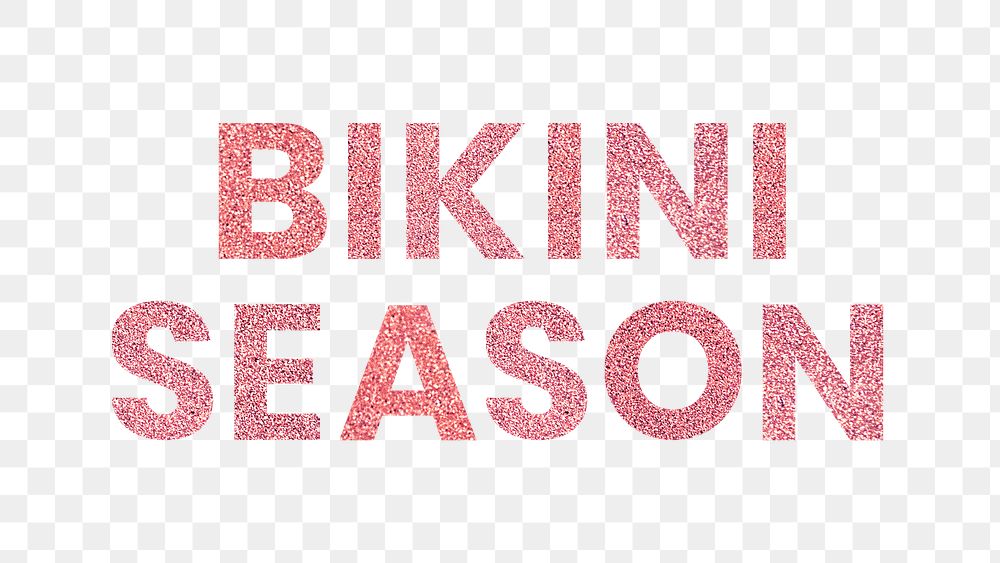 Red png Bikini Season trendy typography sticker
