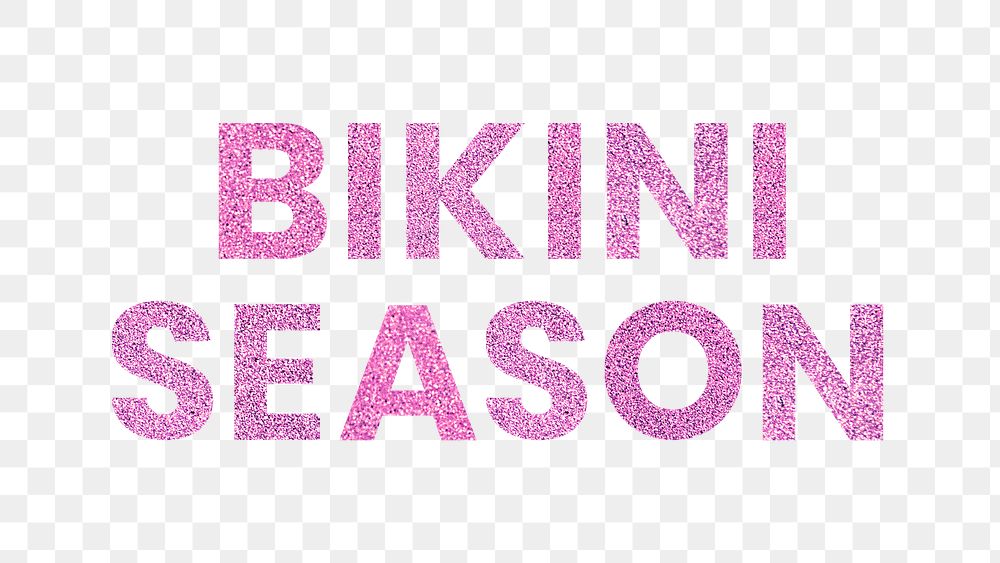 Bikini Season aqua pink png trendy typography sticker