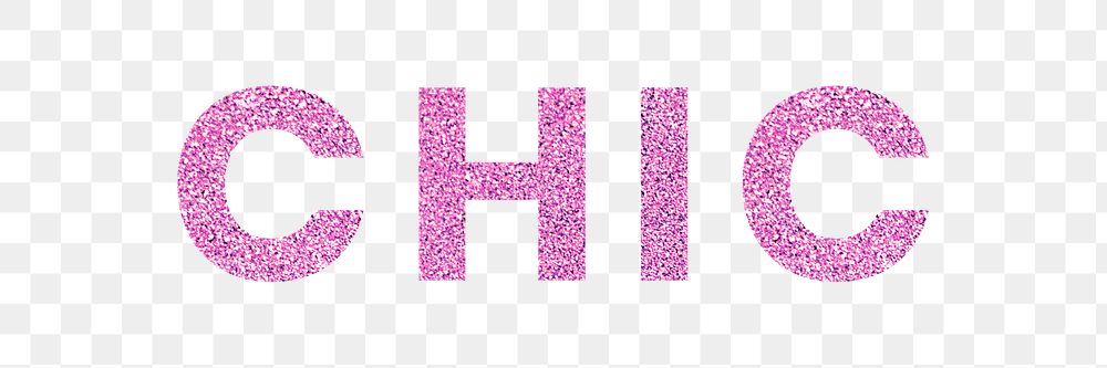 Chic pink png sparkly word typography