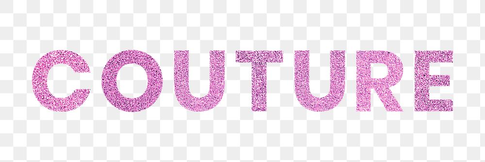 Png pink Couture trendy word typography sticker