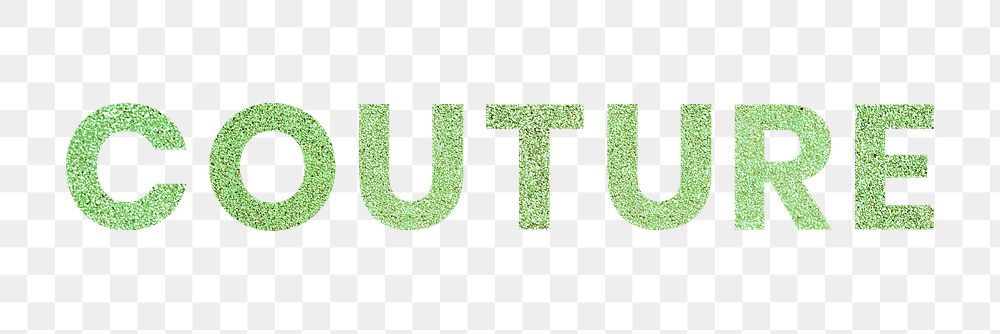 Couture green png sparkly word typography