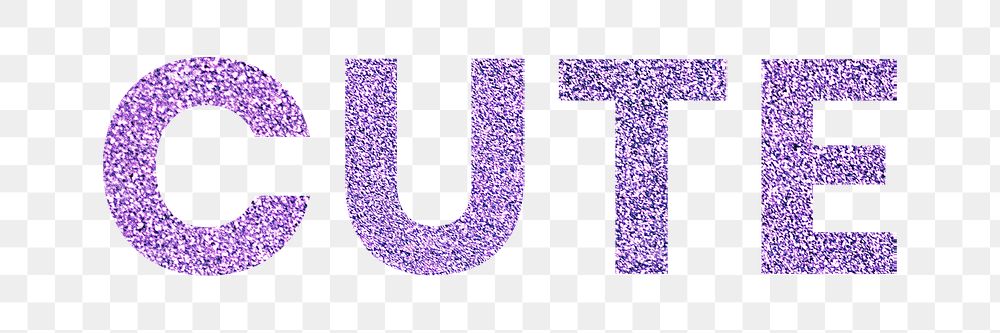 Cute purple png shiny word typography