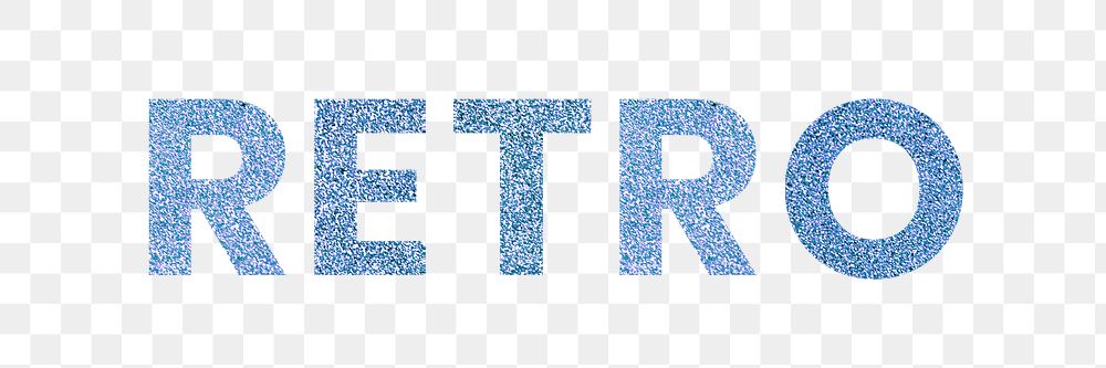 Png Retro glittery blue word typography